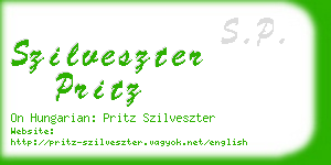 szilveszter pritz business card